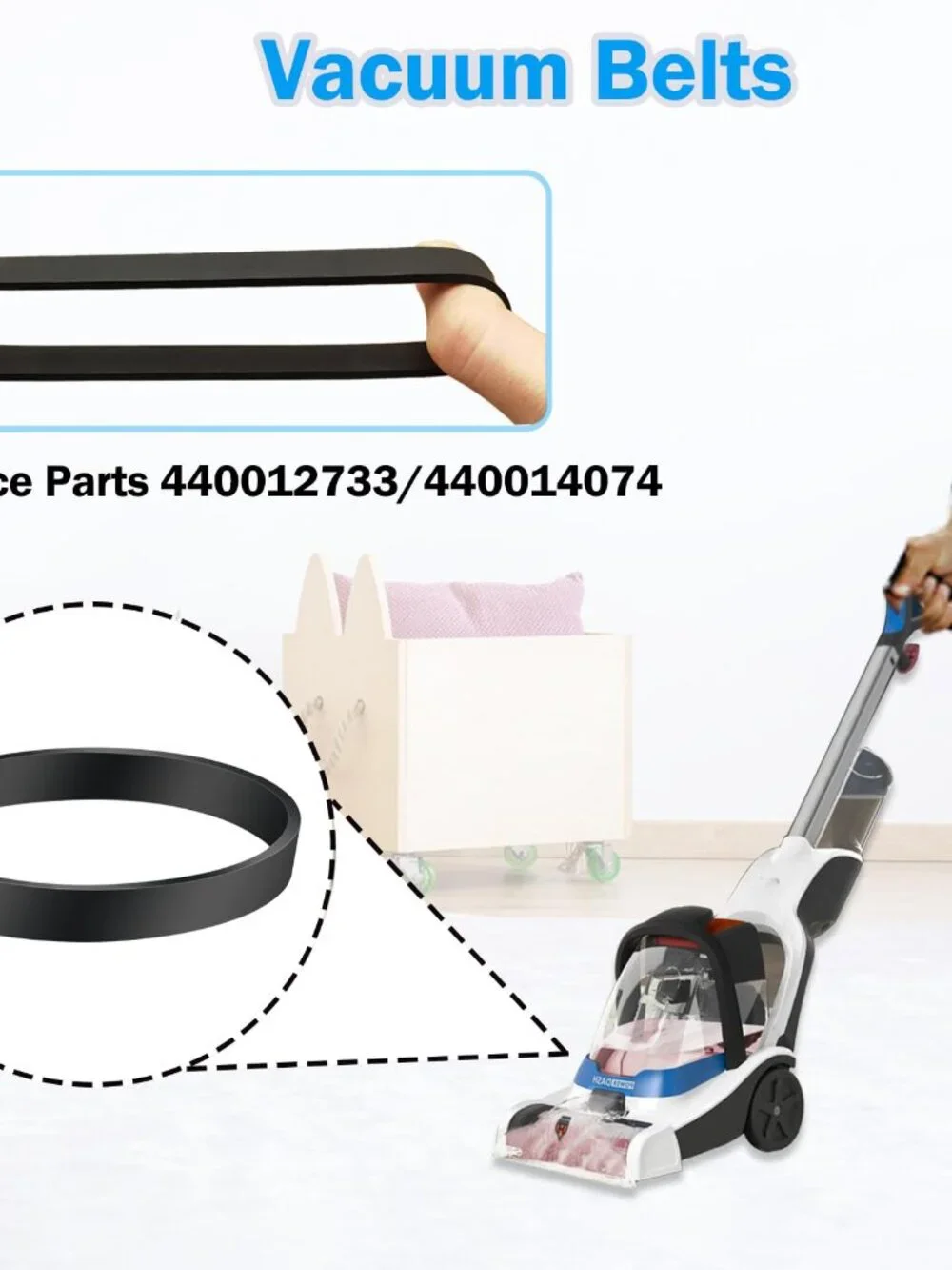 Vacuum Belts Replacement for Hoover PowerDash Pet Compact Carpet Cleaner, Replac